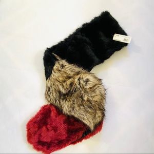 NWT- Faux Fur Scarf /Wrap in Colorblock Design